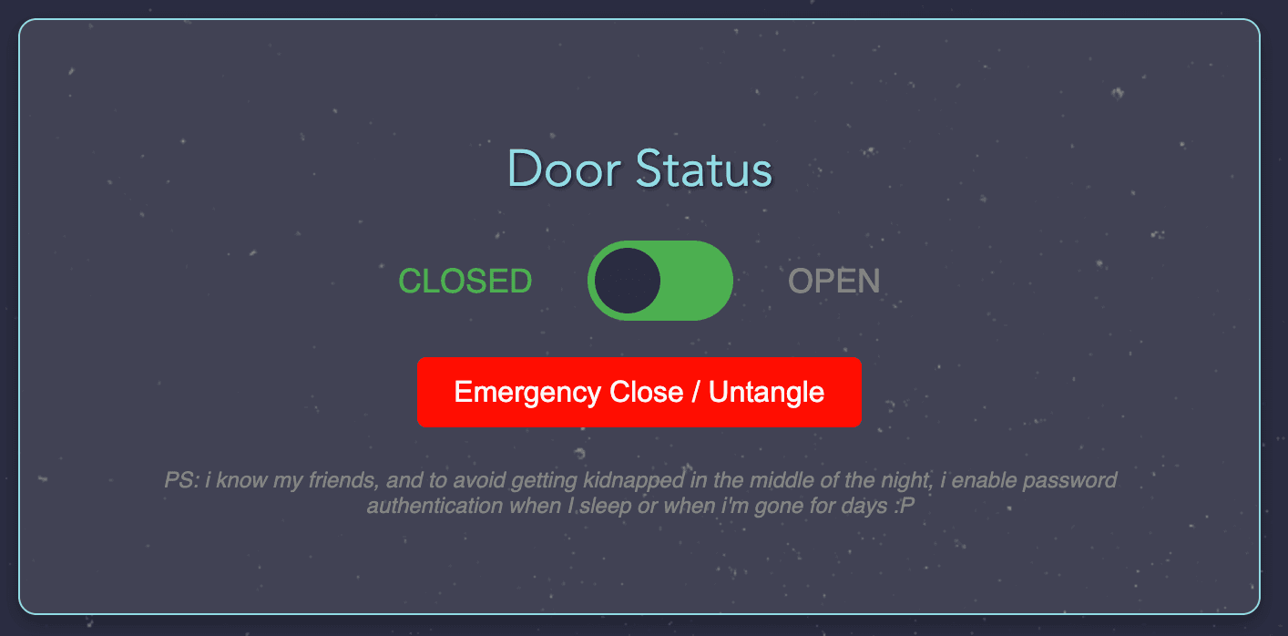 IoT Smart Door System control interface