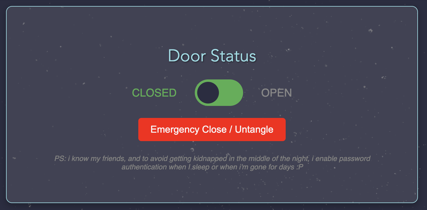 IoT Smart Door System control interface