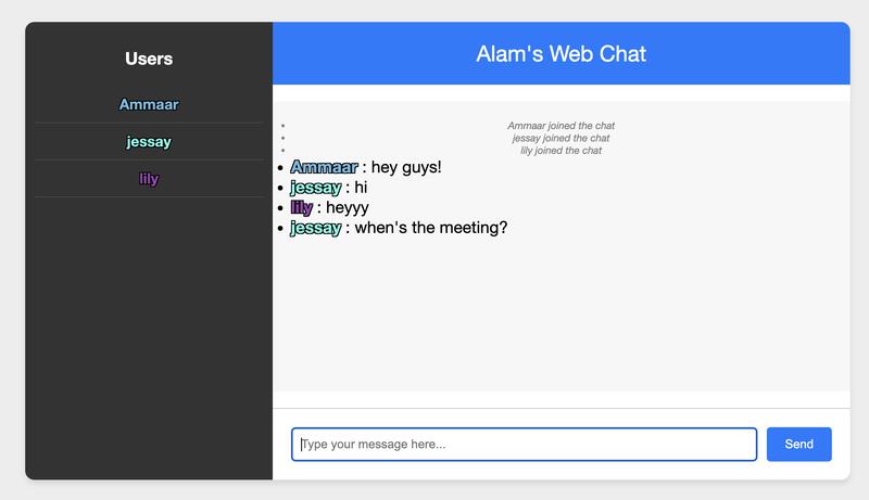 WebChat Application - Real-time messaging interface